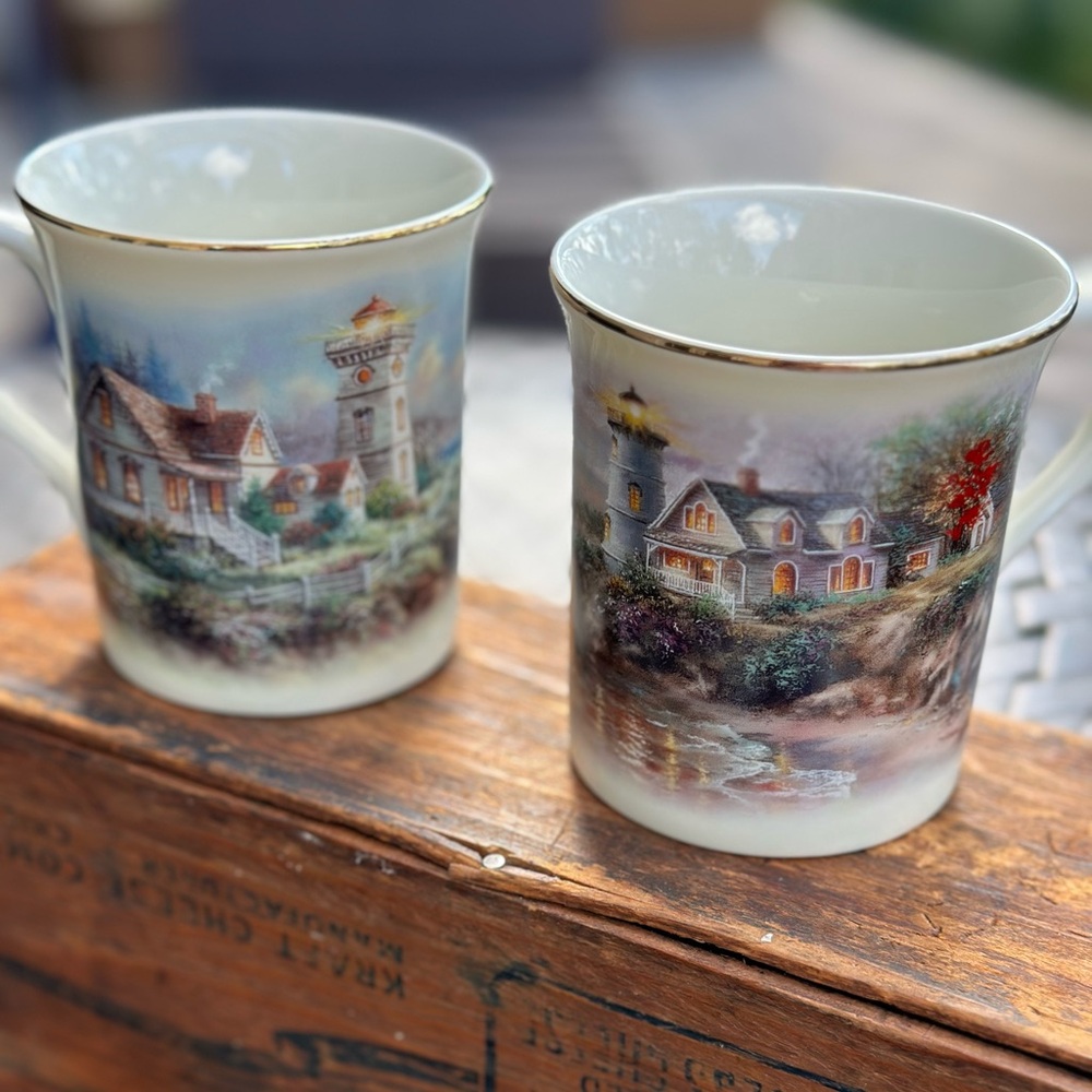 Lenox The Light In The Mist Ceramic Mugs Set of 2 by Nicky Boehme